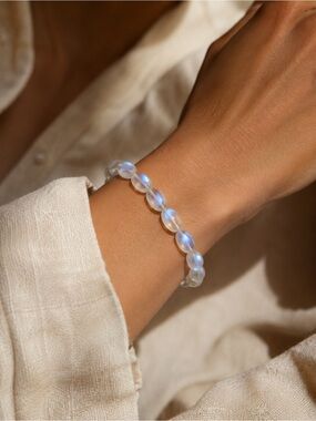 Rainbow Moonstone Cabachon Beaded Bracelet/Anklet - Made to Order